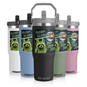 Funny Alien Raccoon Meme Flip Straw Tumbler Glerp Glorp Brainrot Stupid Gift TS10 Print Your Wear