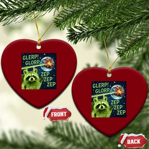 Funny Alien Raccoon Meme Ceramic Ornament Glerp Glorp Brainrot Stupid Gift TS10 Print Your Wear