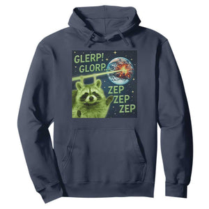 Funny Alien Raccoon Meme Hoodie Glerp Glorp Brainrot Stupid Gift TS10 Navy Print Your Wear