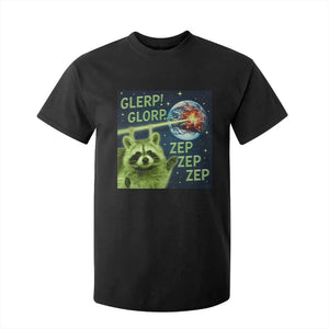 Funny Alien Raccoon Meme T Shirt For Kid Glerp Glorp Brainrot Stupid Gift TS10 Black Print Your Wear