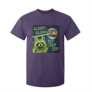 Funny Alien Raccoon Meme T Shirt For Kid Glerp Glorp Brainrot Stupid Gift TS10 Purple Print Your Wear