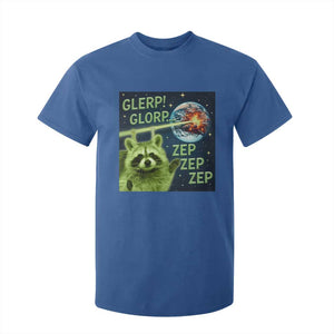 Funny Alien Raccoon Meme T Shirt For Kid Glerp Glorp Brainrot Stupid Gift TS10 Royal Blue Print Your Wear