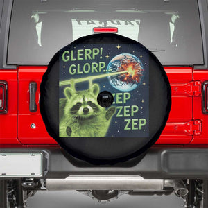 Funny Alien Raccoon Meme Spare Tire Cover Glerp Glorp Brainrot Stupid Gift TS10 Black Print Your Wear