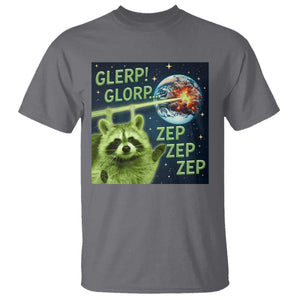 Funny Alien Raccoon Meme T Shirt Glerp Glorp Brainrot Stupid Gift TS10 Charcoal Print Your Wear