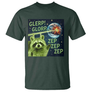 Funny Alien Raccoon Meme T Shirt Glerp Glorp Brainrot Stupid Gift TS10 Dark Forest Green Print Your Wear