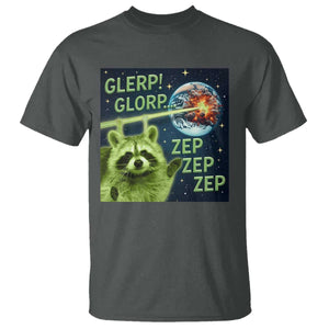 Funny Alien Raccoon Meme T Shirt Glerp Glorp Brainrot Stupid Gift TS10 Dark Heather Print Your Wear