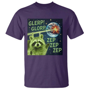 Funny Alien Raccoon Meme T Shirt Glerp Glorp Brainrot Stupid Gift TS10 Purple Print Your Wear