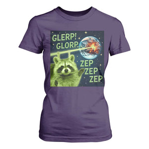 Funny Alien Raccoon Meme T Shirt For Women Glerp Glorp Brainrot Stupid Gift TS10 Purple Print Your Wear