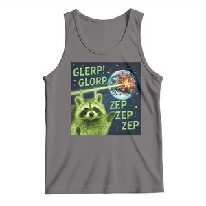 Funny Alien Raccoon Meme Tank Top Glerp Glorp Brainrot Stupid Gift TS10 Deep Heather Print Your Wear