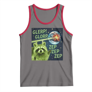 Funny Alien Raccoon Meme Tank Top Glerp Glorp Brainrot Stupid Gift TS10 Deep Heather Red Print Your Wear