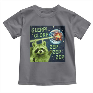 Funny Alien Raccoon Meme Toddler T Shirt Glerp Glorp Brainrot Stupid Gift TS10 Charcoal Print Your Wear