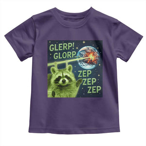 Funny Alien Raccoon Meme Toddler T Shirt Glerp Glorp Brainrot Stupid Gift TS10 Purple Print Your Wear