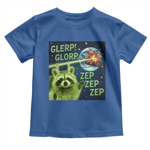 Funny Alien Raccoon Meme Toddler T Shirt Glerp Glorp Brainrot Stupid Gift TS10 Royal Blue Print Your Wear
