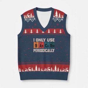 Sarcasm Periodic Table V-Neck Knit Sweater Vest Element Weird Science Joke Gift TS10 Navy Red Print Your Wear