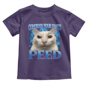 Meme Cat Toddler T Shirt Funny Weird Humor Consider Your Pants Peed TS10 Purple Print Your Wear