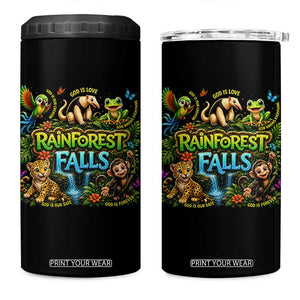 VBS 2026 4 in 1 Can Cooler Tumbler Rainforest Falls Exploring The Nature of God VBS 2026 TS10 One Size: 16 oz Black Print Your Wear