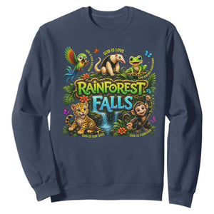 VBS 2026 Sweatshirt Rainforest Falls Exploring The Nature of God VBS 2026 TS10 Navy Print Your Wear