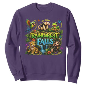 VBS 2026 Sweatshirt Rainforest Falls Exploring The Nature of God VBS 2026 TS10 Purple Print Your Wear