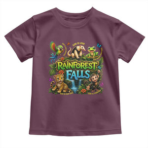 VBS 2026 Toddler T Shirt Rainforest Falls Exploring The Nature of God VBS 2026 TS10 Maroon Print Your Wear