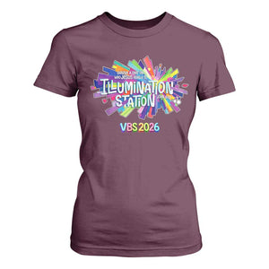 Illumination Station VBS 2026 Christian Lights T Shirt For Women Bible Jesus TS10 Maroon Print Your Wear