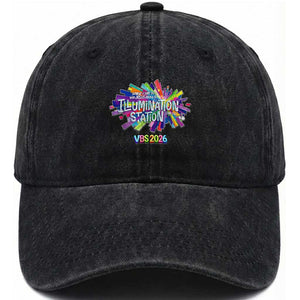 Illumination Station VBS 2026 Christian Lights Washed Cotton Baseball Cap Bible Jesus