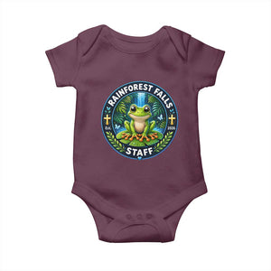 Rainforest Falls Staff Baby Onesie VBS 2026 Director Teacher TS10 Maroon Print Your Wear