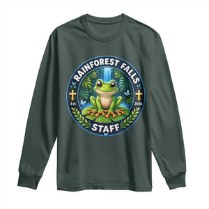 Rainforest Falls Staff Long Sleeve Shirt VBS 2026 Director Teacher TS10 Dark Forest Green Print Your Wear