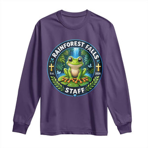 Rainforest Falls Staff Long Sleeve Shirt VBS 2026 Director Teacher TS10 Purple Print Your Wear