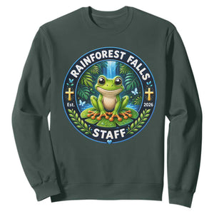 Rainforest Falls Staff Sweatshirt VBS 2026 Director Teacher TS10 Dark Forest Green Print Your Wear