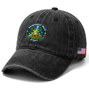 Rainforest Falls Staff Washed Cotton Baseball Cap VBS 2026 Director Teacher TS10 Print Your Wear