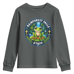 Rainforest Falls Staff Youth Sweatshirt VBS 2026 Director Teacher TS10 Dark Heather Print Your Wear