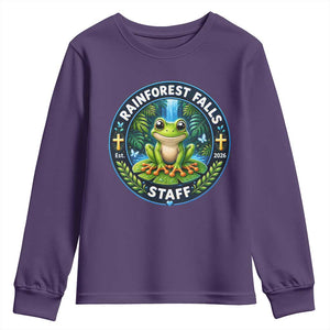 Rainforest Falls Staff Youth Sweatshirt VBS 2026 Director Teacher TS10 Purple Print Your Wear