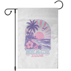Beach Bum Garden Flag Summer Vacation Beach Lover Surf Wave Vintage Tropical Sunset Aesthetic
