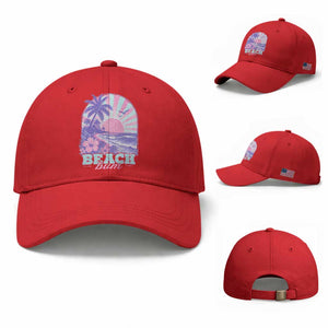 Beach Bum Baseball Cap Summer Vacation Beach Lover Surf Wave Vintage Tropical Sunset Aesthetic