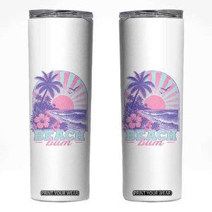 Beach Bum Skinny Tumbler Summer Vacation Beach Lover Surf Wave Vintage Tropical Sunset Aesthetic