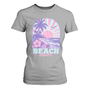Beach Bum T Shirt For Women Summer Vacation Beach Lover Surf Wave Vintage Tropical Sunset Aesthetic