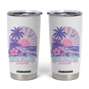 Beach Bum Tumbler Cup Summer Vacation Beach Lover Surf Wave Vintage Tropical Sunset Aesthetic