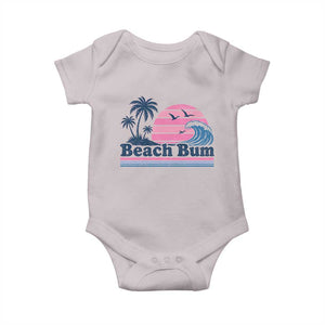 Beach Bum Baby Onesie Retro Summer Vacation Surf Wave Tropical Sunset Aesthetic TS10 Ice Gray Print Your Wear