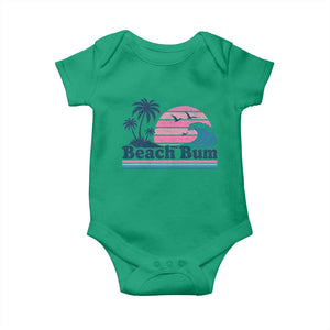 Beach Bum Baby Onesie Retro Summer Vacation Surf Wave Tropical Sunset Aesthetic TS10 Irish Green Print Your Wear