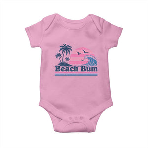 Beach Bum Baby Onesie Retro Summer Vacation Surf Wave Tropical Sunset Aesthetic TS10 Light Pink Print Your Wear