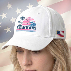 Beach Bum Baseball Cap Retro Summer Vacation Surf Wave Tropical Sunset Aesthetic TS10 Print Your Wear