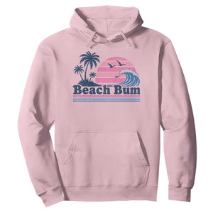 Beach Bum Hoodie Retro Summer Vacation Surf Wave Tropical Sunset Aesthetic TS10 Light Pink Print Your Wear