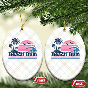 Beach Bum Ceramic Ornament Retro Summer Vacation Surf Wave Tropical Sunset Aesthetic TS10 Print Your Wear