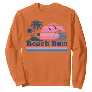 Beach Bum Sweatshirt Retro Summer Vacation Surf Wave Tropical Sunset Aesthetic TS10 Orange Print Your Wear