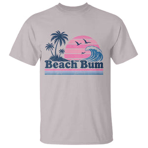 Beach Bum T Shirt Retro Summer Vacation Surf Wave Tropical Sunset Aesthetic TS10 Ice Gray Print Your Wear