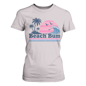 Beach Bum T Shirt For Women Retro Summer Vacation Surf Wave Tropical Sunset Aesthetic TS10 Ice Gray Print Your Wear
