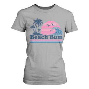 Beach Bum T Shirt For Women Retro Summer Vacation Surf Wave Tropical Sunset Aesthetic TS10 Sport Gray Print Your Wear