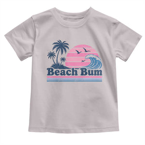 Beach Bum Toddler T Shirt Retro Summer Vacation Surf Wave Tropical Sunset Aesthetic TS10 Ice Gray Print Your Wear