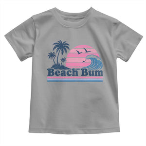 Beach Bum Toddler T Shirt Retro Summer Vacation Surf Wave Tropical Sunset Aesthetic TS10 Sport Gray Print Your Wear