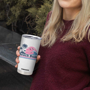 Beach Bum Tumbler Cup Retro Summer Vacation Surf Wave Tropical Sunset Aesthetic TS10 Print Your Wear